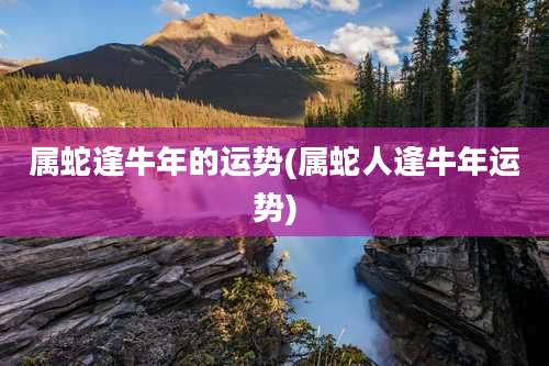 属蛇逢牛年的运势(属蛇人逢牛年运势)