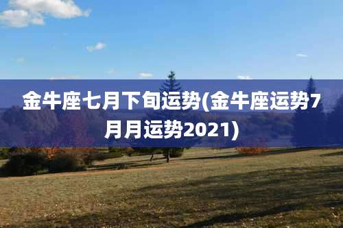 金牛座七月下旬运势(金牛座运势7月月运势2021)