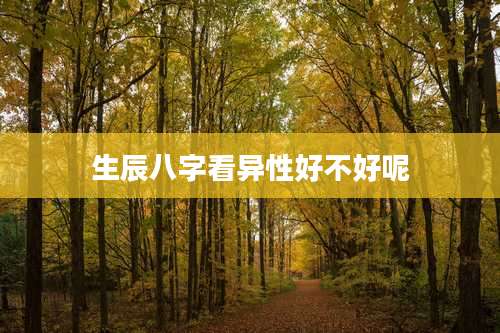 生辰八字看异性好不好呢