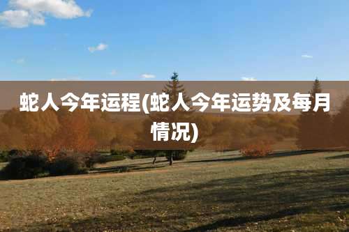 蛇人今年运程(蛇人今年运势及每月情况)