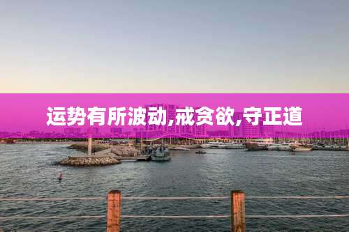 运势有所波动,戒贪欲,守正道