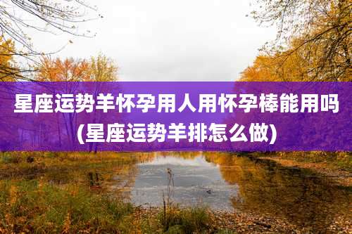 星座运势羊怀孕用人用怀孕棒能用吗(星座运势羊排怎么做)