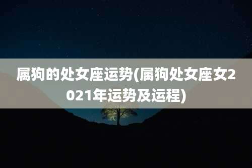 属狗的处女座运势(属狗处女座女2021年运势及运程)