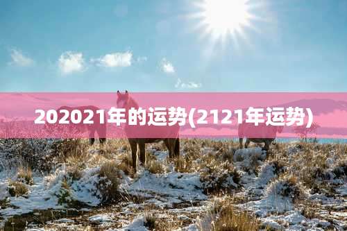 202021年的运势(2121年运势)