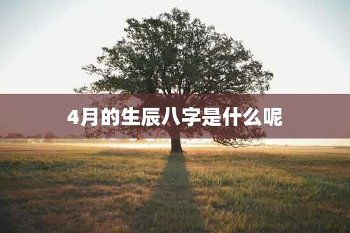 4月的生辰八字是什么呢