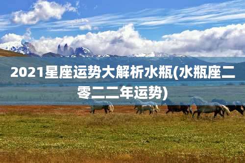 2021星座运势大解析水瓶(水瓶座二零二二年运势)