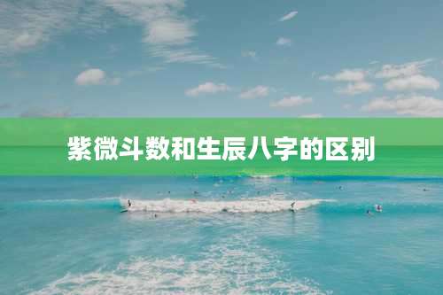 紫微斗数和生辰八字的区别