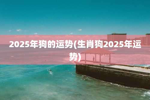 2025年狗的运势(生肖狗2025年运势)