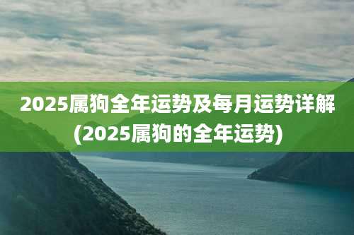 2025属狗全年运势及每月运势详解(2025属狗的全年运势)