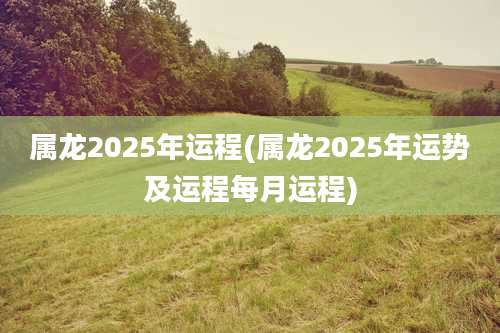 属龙2025年运程(属龙2025年运势及运程每月运程)
