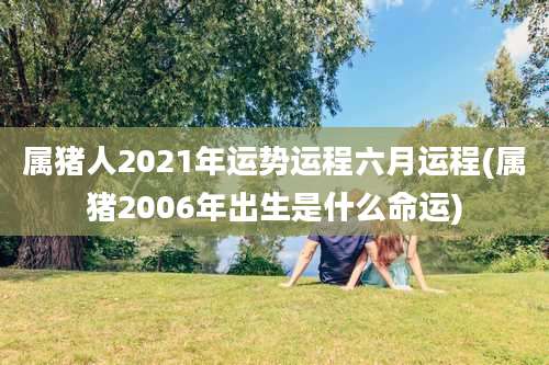 属猪人2021年运势运程六月运程(属猪2006年出生是什么命运)