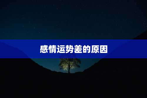 感情运势差的原因