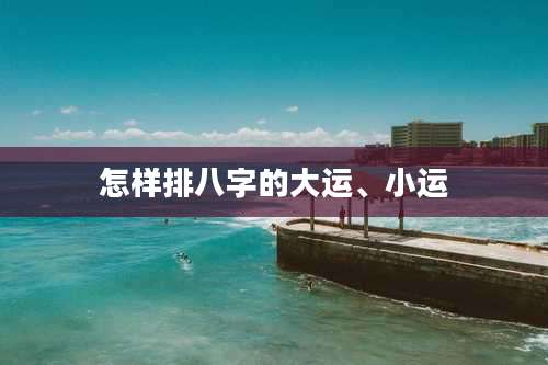 怎样排八字的大运、小运