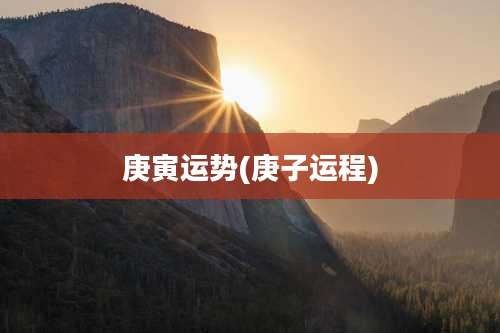 庚寅运势(庚子运程)