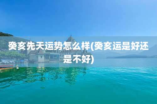 癸亥先天运势怎么样(癸亥运是好还是不好)