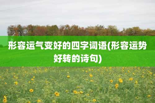 形容运气变好的四字词语(形容运势好转的诗句)