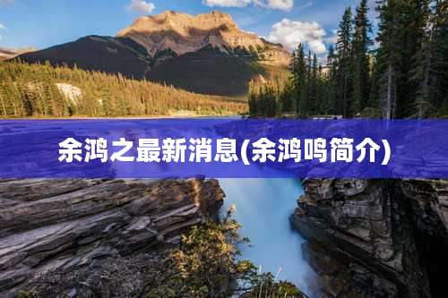 余鸿之最新消息(余鸿鸣简介)