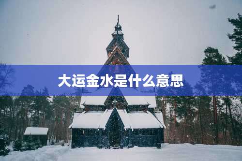 大运金水是什么意思