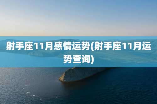 射手座11月感情运势(射手座11月运势查询)