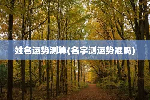 姓名运势测算(名字测运势准吗)