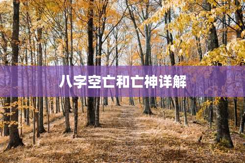 八字空亡和亡神详解