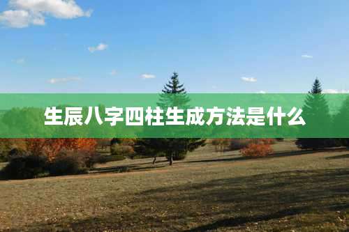 生辰八字四柱生成方法是什么