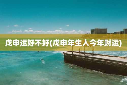 戊申运好不好(戊申年生人今年财运)