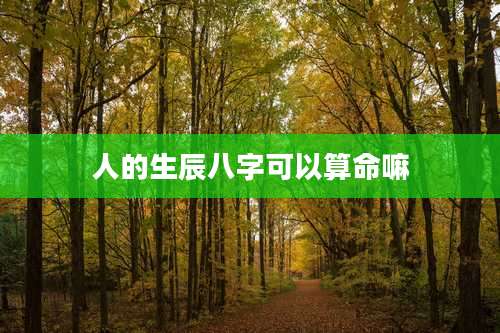 人的生辰八字可以算命嘛