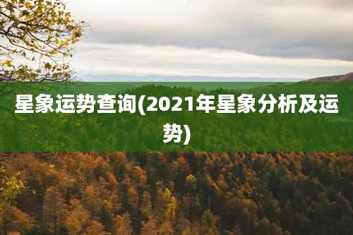 星象运势查询(2021年星象分析及运势)