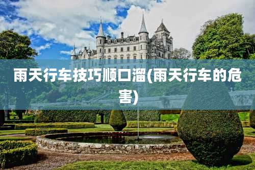 雨天行车技巧顺口溜(雨天行车的危害)