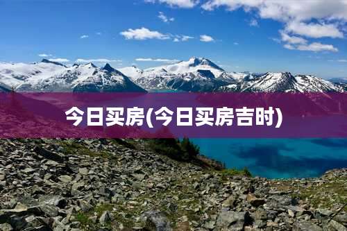 今日买房(今日买房吉时)