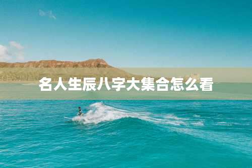 名人生辰八字大集合怎么看