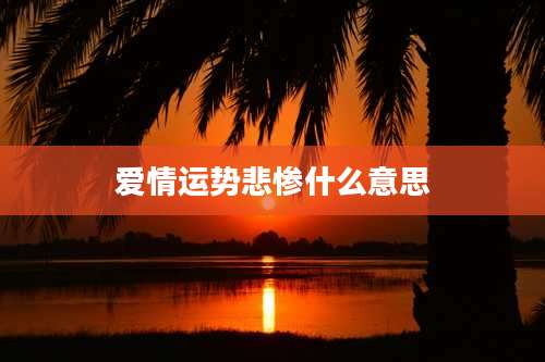 爱情运势悲惨什么意思