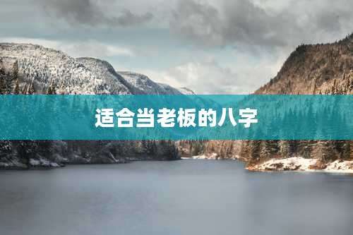 适合当老板的八字