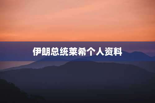 伊朗总统莱希个人资料