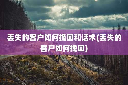 丢失的客户如何挽回和话术(丢失的客户如何挽回)