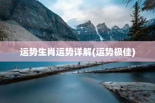 运势生肖运势详解(运势极佳)