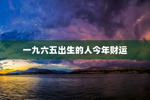 一九六五出生的人今年财运