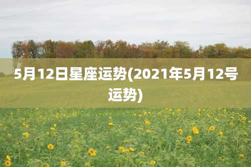 5月12日星座运势(2021年5月12号运势)