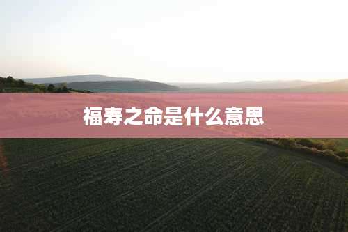 福寿之命是什么意思
