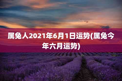 属兔人2021年6月1日运势(属兔今年六月运势)
