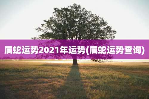属蛇运势2021年运势(属蛇运势查询)