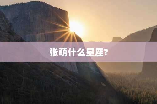 张萌什么星座?
