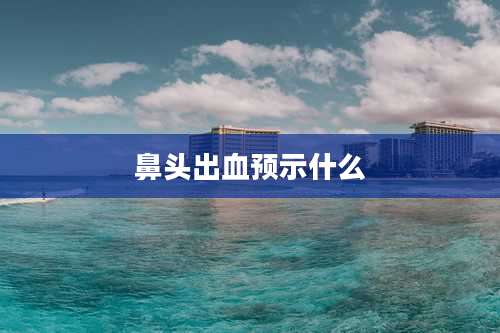 鼻头出血预示什么