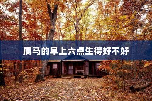 属马的早上六点生得好不好