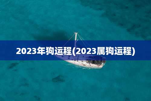 2023年狗运程(2023属狗运程)