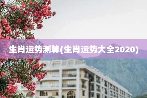 生肖运势测算(生肖运势大全2020)