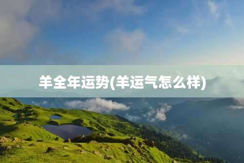 羊全年运势(羊运气怎么样)