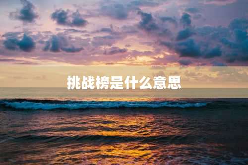 挑战榜是什么意思