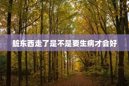 脏东西走了是不是要生病才会好